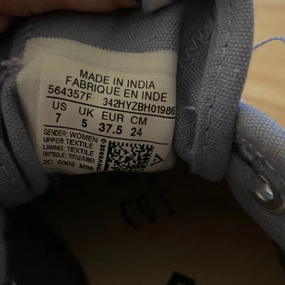 Converse Light Blue Woven Low Top Sneakers - Picture 4 of 5